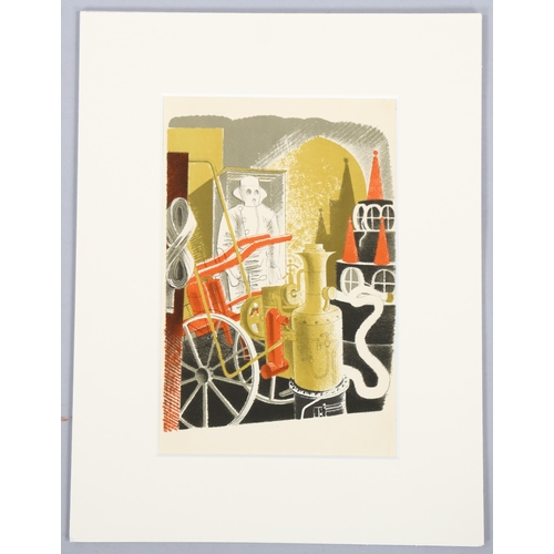 567 - Eric Ravilious, lithograph, Fire Engineer, published 1938, 21cm x 14cm, mounted