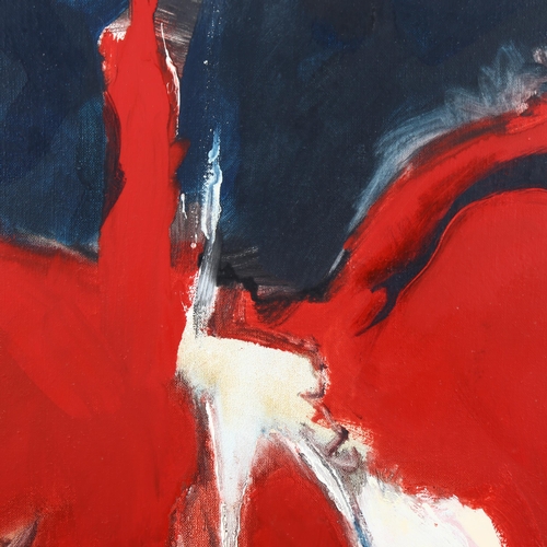 589 - S H Taylor, abstract, white fissures, oil on canvas, 1988, 100cm x 80cm, framed