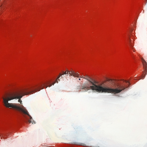 589 - S H Taylor, abstract, white fissures, oil on canvas, 1988, 100cm x 80cm, framed