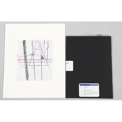 727 - Bruce Mclean, original drawing from his Tate retrospective 