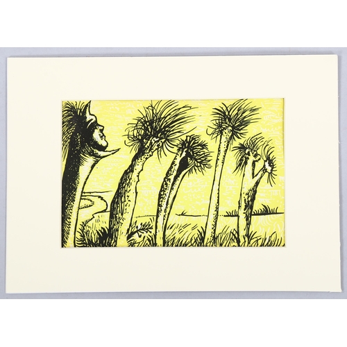 798 - John Craxton (1922-2009), original lithograph on paper, Yellow Trees, from The Poet’s Eye, 13.5cm x ... 