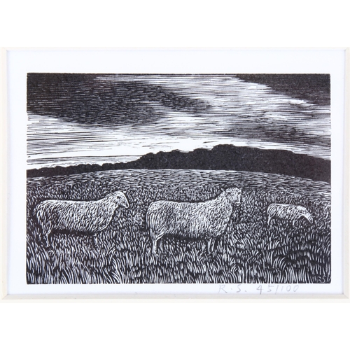 799 - Reynolds Stone (1909-1979), limited edition wood engraving on paper, Sheep, from A Shepherds Life, 6... 