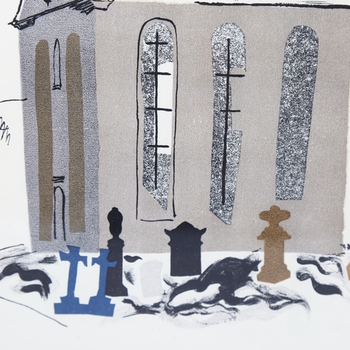 801 - John Piper (1903-1992), lithograph in colours on paper, Welsh Chapel, 1935, from a collage, 20cm x 1... 