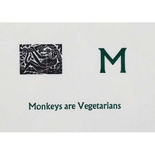 803 - Enid Marx (1902-1998), wood engraving on paper, Monkeys are Vegetarians, from An ABC of Birds and Be... 