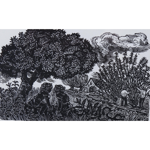 806 - Miriam Macgregor (born 1935), limited edition wood engraving on paper, June Morning, 1979, 11.5cm x ... 