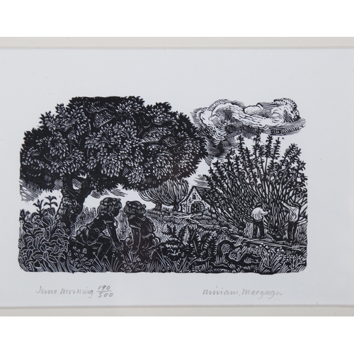 806 - Miriam Macgregor (born 1935), limited edition wood engraving on paper, June Morning, 1979, 11.5cm x ... 