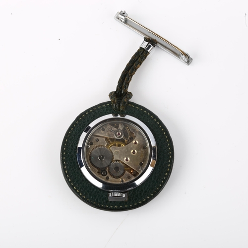 A large early 20th century chrome plate 8-day pocket timepiece, by