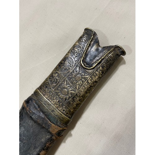 60 - An 18th/19th century Indian Talwar in leather bound wooden scabbard, length 97cm