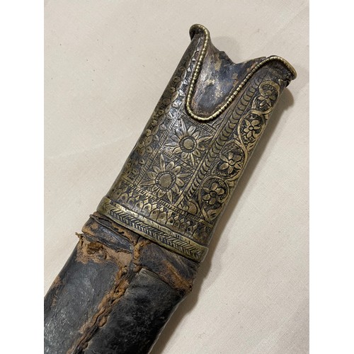 60 - An 18th/19th century Indian Talwar in leather bound wooden scabbard, length 97cm