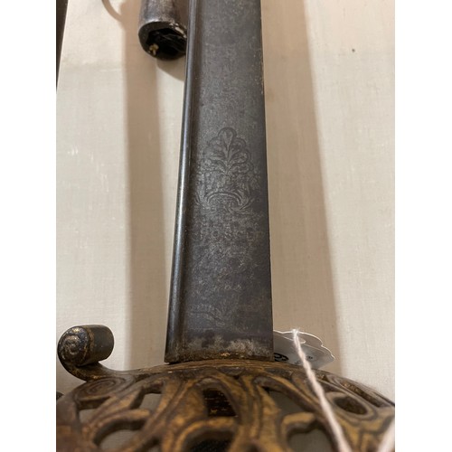 65 - A 19th century British Quill Point sword by Prosser, London, length 98cm