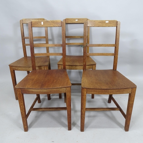 2100 - A set of four 1930s oak dining chairs