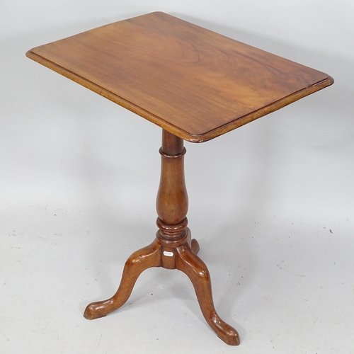 2120 - A 19th century mahogany rectangular tilt-top occasional table. 60cm x 72cm x 44cm