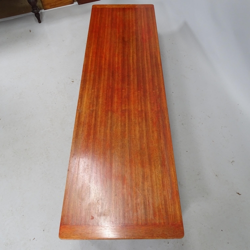 2189 - A mid-century G-plan Librenza long Tom coffee table in teak with black painted base. 1689cm x 30cm x... 