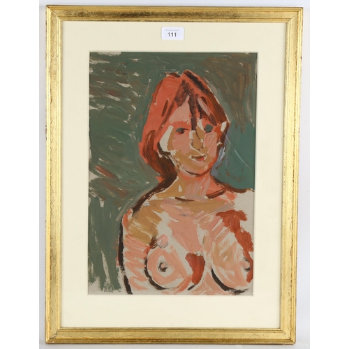 111 - Frank Beanland (1936 - 2019), nude life study, oil on board, 43cm x 28cm, framed