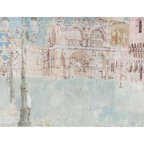 113 - Erik Smith RWS (1914 - 1973), St Mark's Square Venice, watercolour, signed and dated '67, 35cm x 45c... 