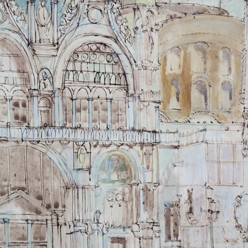 113 - Erik Smith RWS (1914 - 1973), St Mark's Square Venice, watercolour, signed and dated '67, 35cm x 45c... 