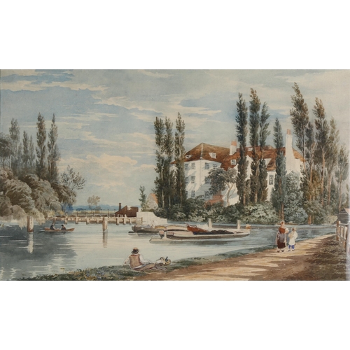 117 - John Varley OWS (1778 - 1842), barges by the Priory Mill at Ware on the River Lea, pencil/watercolou... 