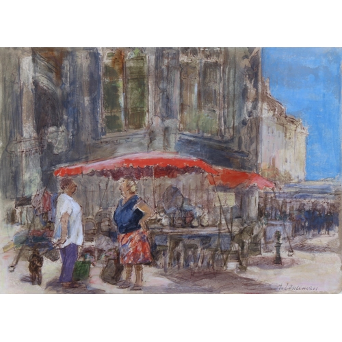 127 - Audrey Lanceman (born 1931), Place St Jacques Dieppe, watercolour, signed, 17cm x 23cm, framed