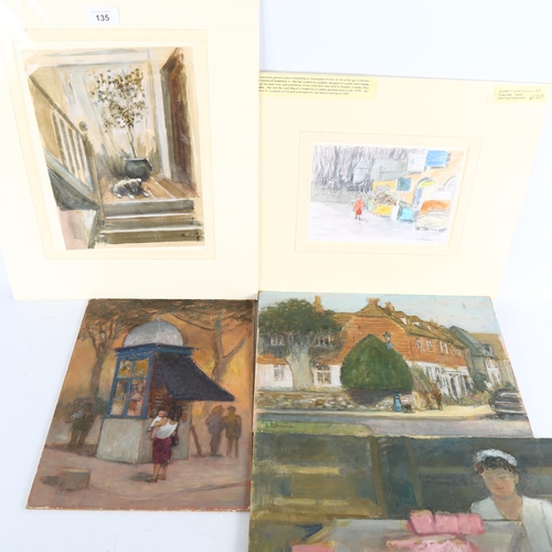 135 - Audrey Lanceman (born 1931), a group of oil paintings and watercolours (7)