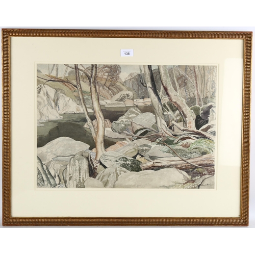 138 - Averil Burleigh (1883 - 1949), a mountain pool, watercolour, signed, 38cm x 54cm, framed