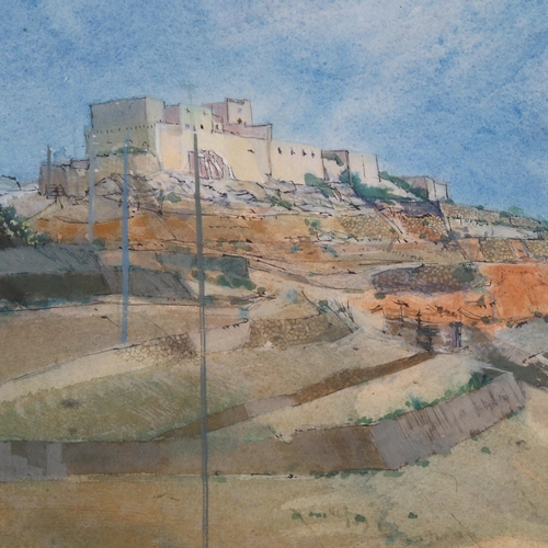 139 - Erik Smith RWS (1914 - 1973), view toward a North African hilltop village, watercolour, signed, 33cm... 