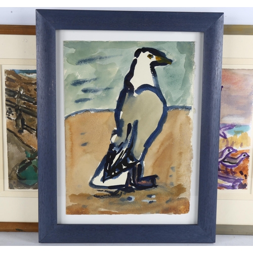 143 - Michael Davies (born 1947), gulls, 3 watercolours on paper, 28cm x 18cm, framed (3)