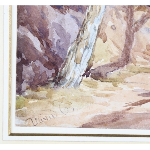 153 - David Cox (1783 - 1859), traveller on a mountain road, watercolour, signed, 17cm x 24cm, mounted