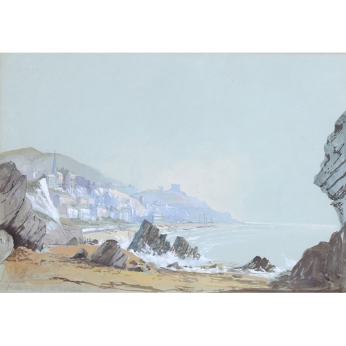 154 - Frederick Clarke, Ventnor Isle of Wight, watercolour, mid-19th century, inscribed on lower edge and ... 