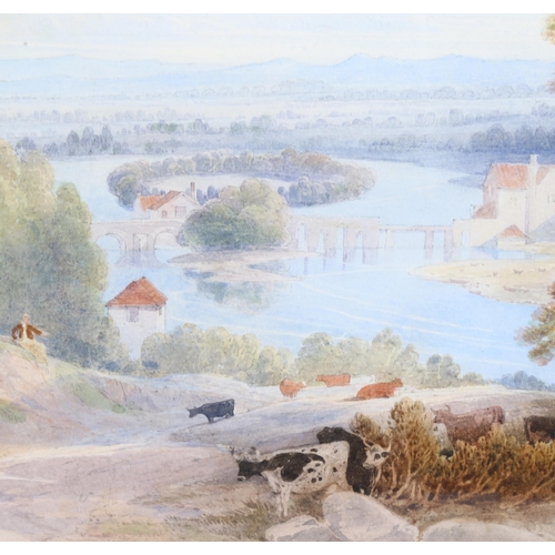 161 - Samuel Jackson (1794 - 1869), extensive landscape, watercolour, 27cm x 41cm, framed