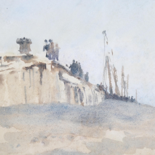 170 - Nelson Dawson (1859 - 1941), beach scene Walberswick, watercolour, signed with monogram dated 1893, ... 