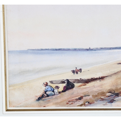 171 - Charles Grey Graves (1783 - 1852), beach scene, watercolour, 17cm x 26cm, framed