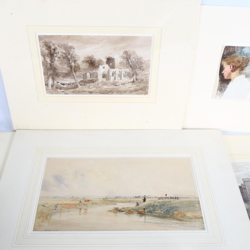 180 - Folder of 19th century watercolours (6)