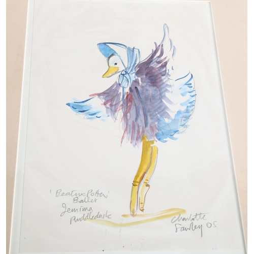 181 - Charlotte Fawley (born 1935), 5 Beatrix Potter ballet costume designs (The Royal Ballet) 2005, water... 