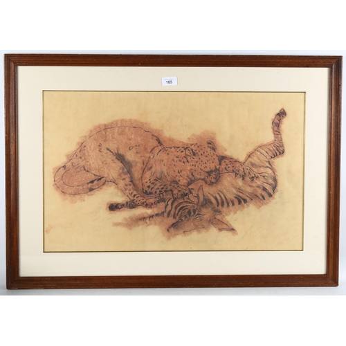 185 - Spencer Roberts (1920 - 1997), 2 wildlife studies, pencil/chalk, largest 40cm x 67cm, framed (2)