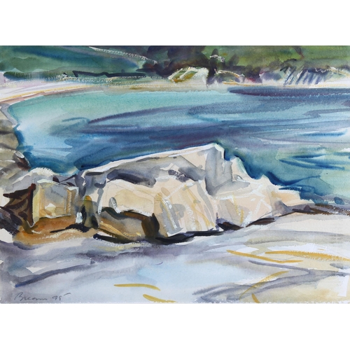 187 - Anthony Bream (born 1943), pair landscapes Corfu, watercolour, signed and dated 1995, 28cm x 38cm, f... 