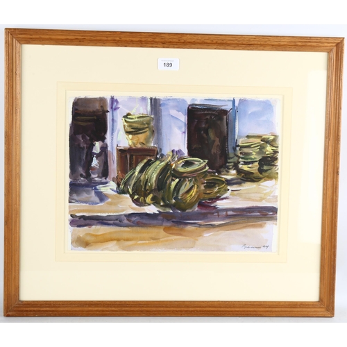 189 - Anthony Bream (born 1943), Sisal Market Tunisia, watercolour, signed and dated 1994, 29cm x 39cm, fr... 