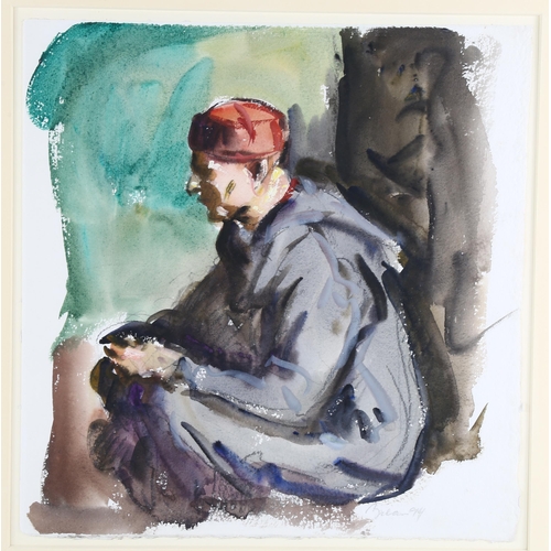 191 - Anthony Bream (born 1943), street seller Tunisia, watercolour, signed and dated 1994, 39cm x 37cm, f... 