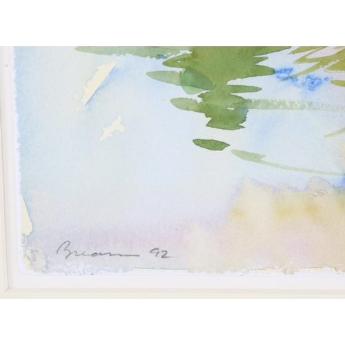 192 - Anthony Bream (born 1943), temple Canchipurnan, watercolour, signed and dated 1992, 33cm x 50cm, fra... 