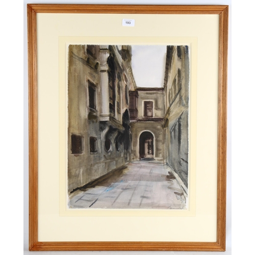 193 - Anthony Bream (born 1943), Calle S Angelo Venice, watercolour, signed and dated 1998, 51cm x 38cm, f... 