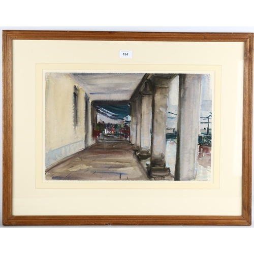 194 - Anthony Bream (born 1943), Venice colonnade, watercolour, signed and dated 1998, 32cm x 50cm, framed