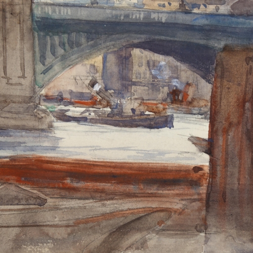 20 - Henry Charles Brewer (1866 - 1950), Thames view towards St Paul's, watercolour, 27cm x 38cm, framed
