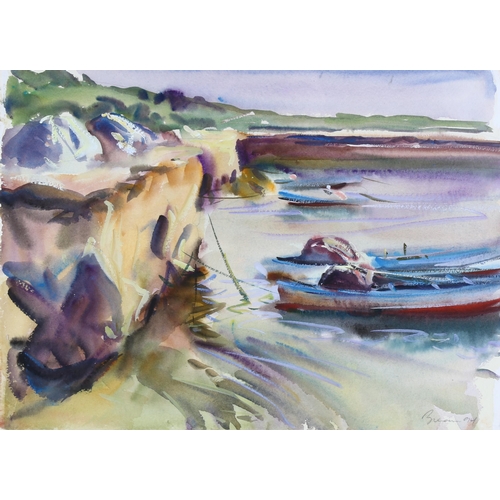 207 - Anthony Bream (born 1943), boats moored Corfu, 1994, watercolour, 29cm x 39cm, framed