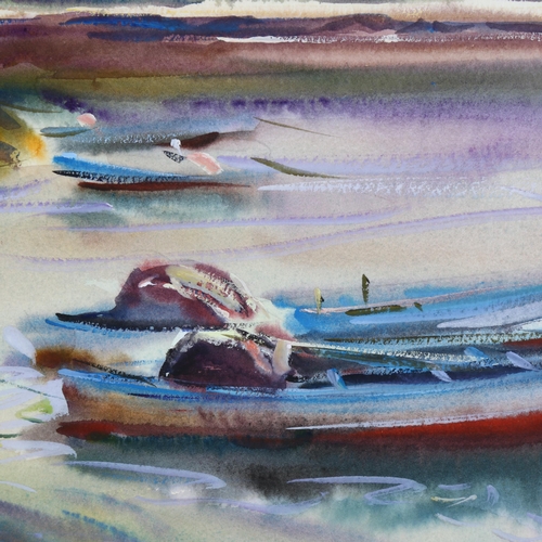 207 - Anthony Bream (born 1943), boats moored Corfu, 1994, watercolour, 29cm x 39cm, framed