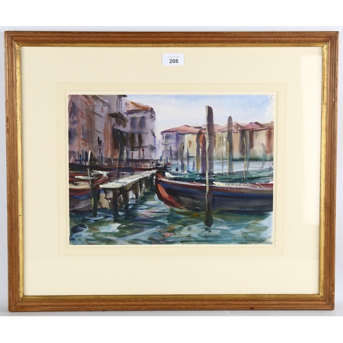 208 - Anthony Bream (born 1943), Grand Canal Venice, 1998, watercolour, signed, 28cm x 37cm, framed