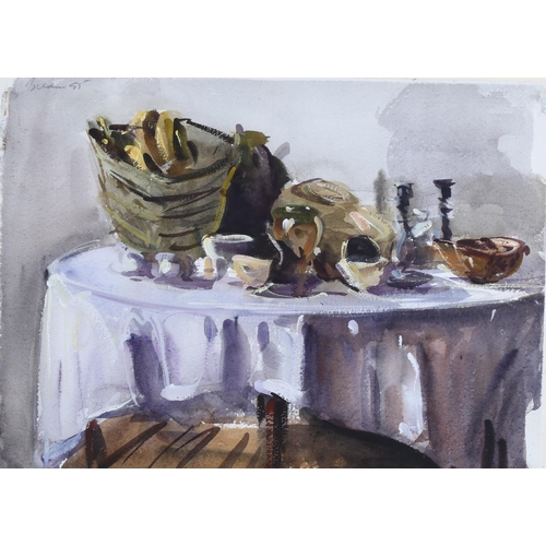 209 - Anthony Bream (born 1943), table Tunisia, 1995, signed, 29cm x 39cm, framed