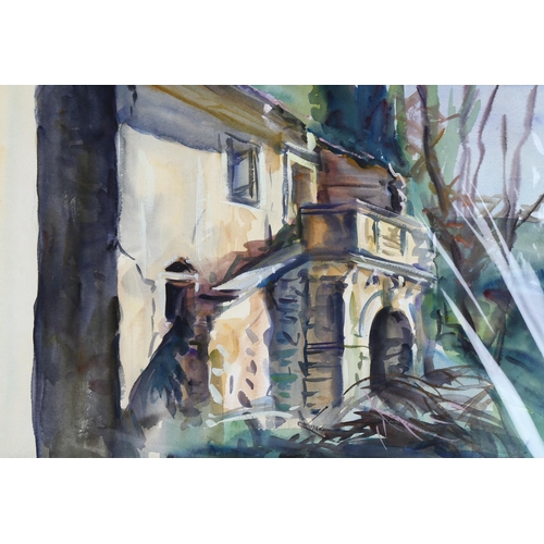 210 - Anthony Bream (born 1943), Venetian villa, watercolour, 38cm x 53cm, mounted