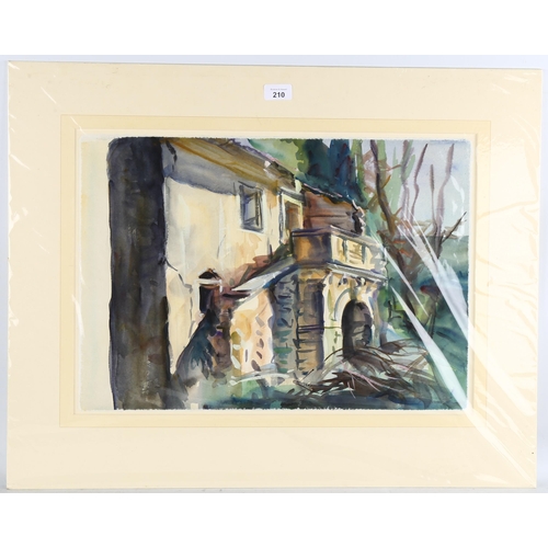 210 - Anthony Bream (born 1943), Venetian villa, watercolour, 38cm x 53cm, mounted