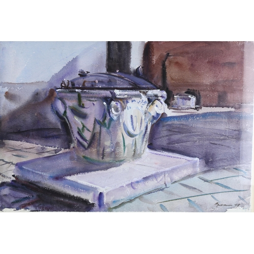 212 - Anthony Bream (born 1943), stone well head, 1998, watercolour, signed, 38cm x 55cm, framed