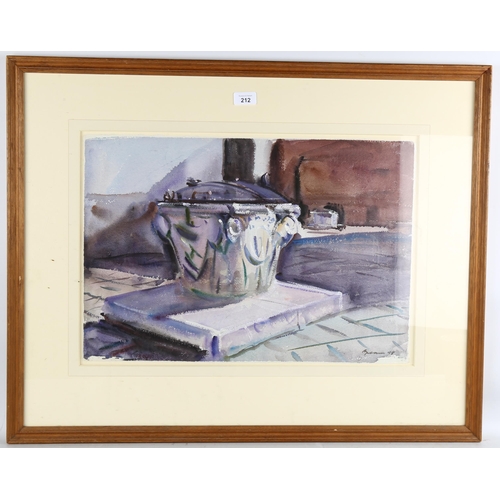 212 - Anthony Bream (born 1943), stone well head, 1998, watercolour, signed, 38cm x 55cm, framed