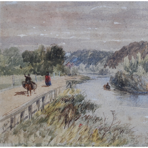 216 - David Cox Junior (1809 - 1885), on the Thames at Marlow, watercolour, 33cm x 49cm, framed